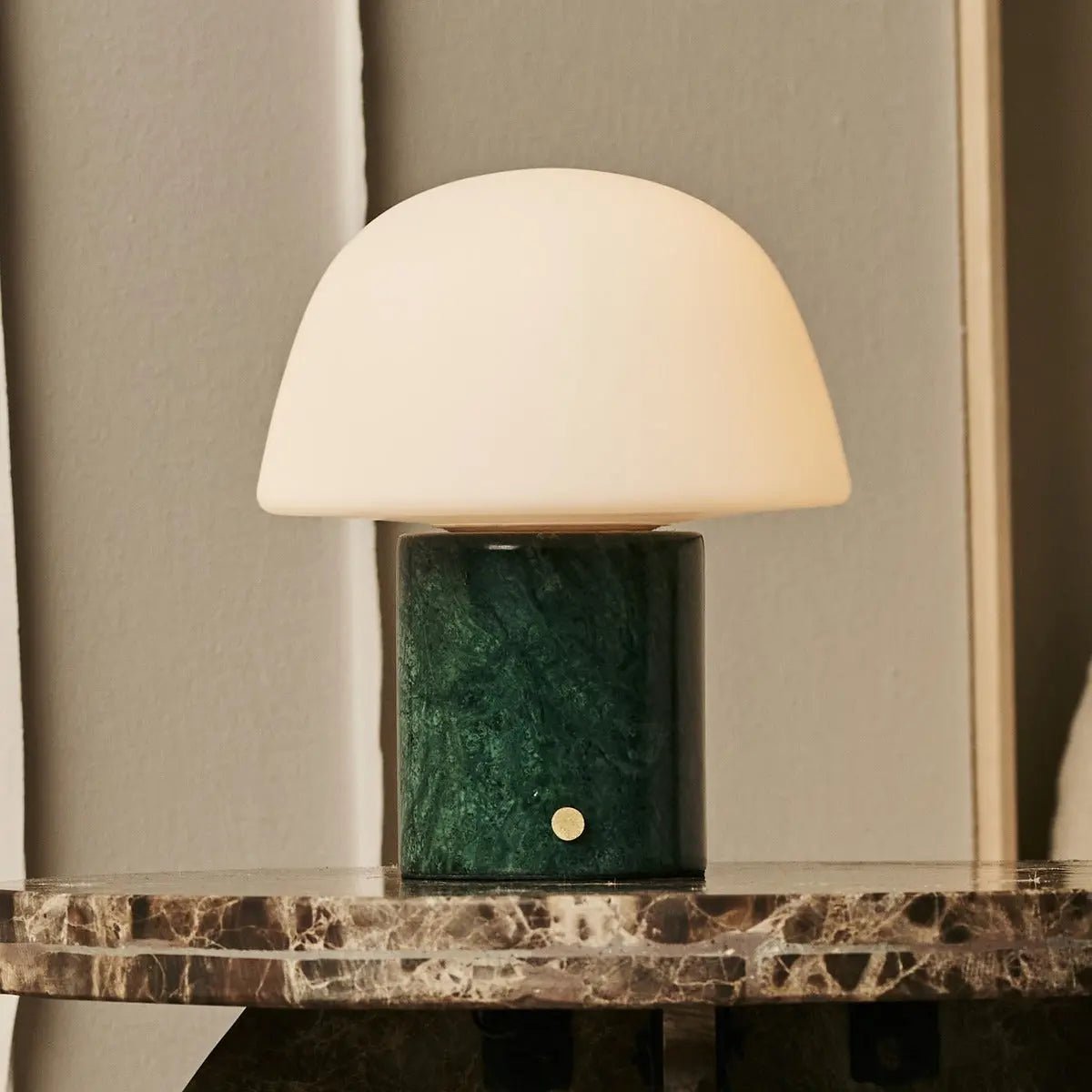 Table Lamp Maes Green Verde Alpi Marble