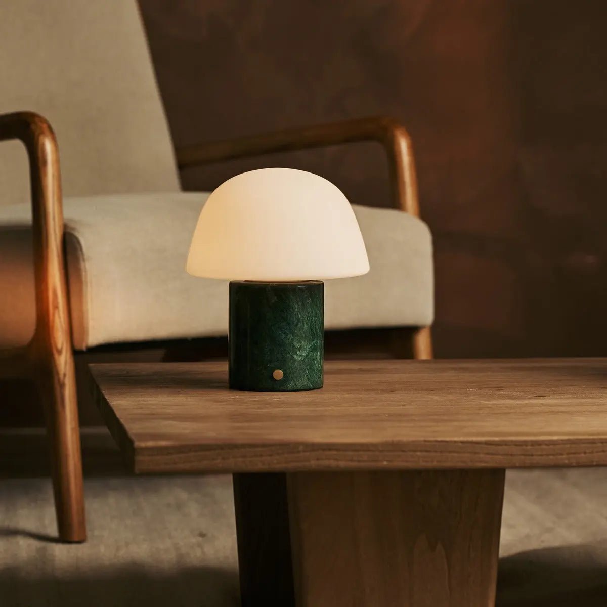 Table Lamp Maes Green Verde Alpi Marble