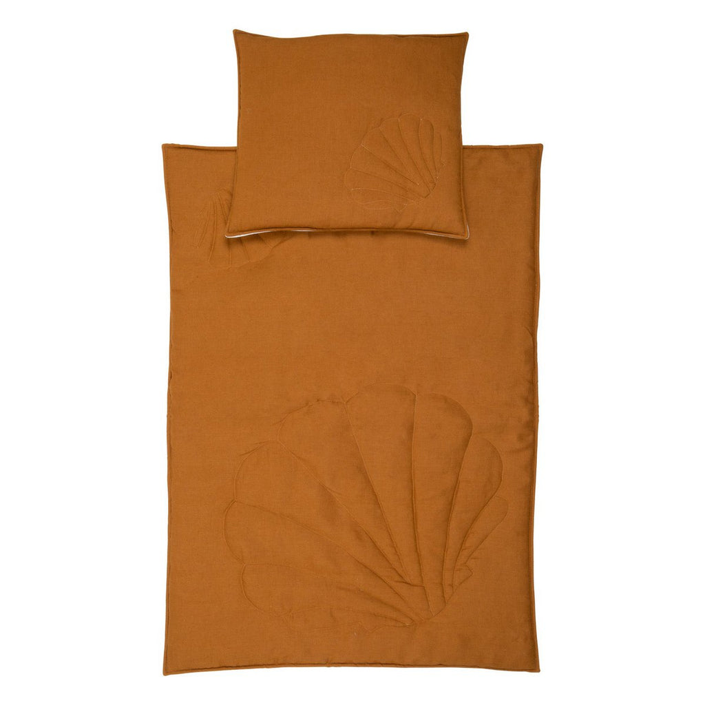 Blanket And Pillow Set Shell Caramel For Infants