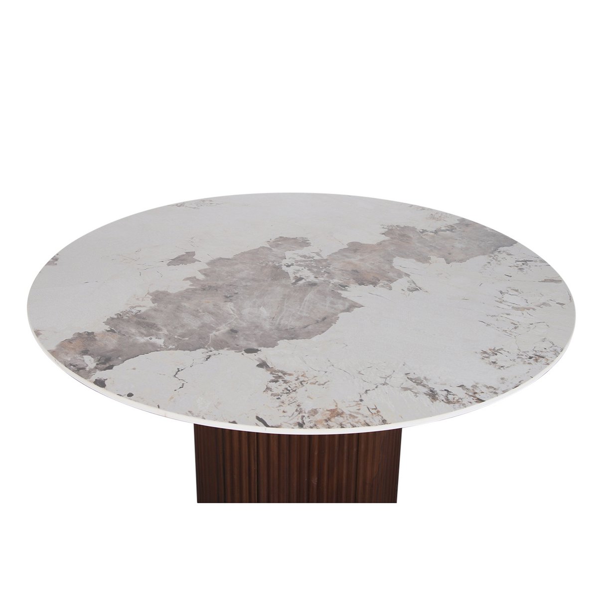 Ēdamistabas Galds Ceramic Marble/Walnut Veneer