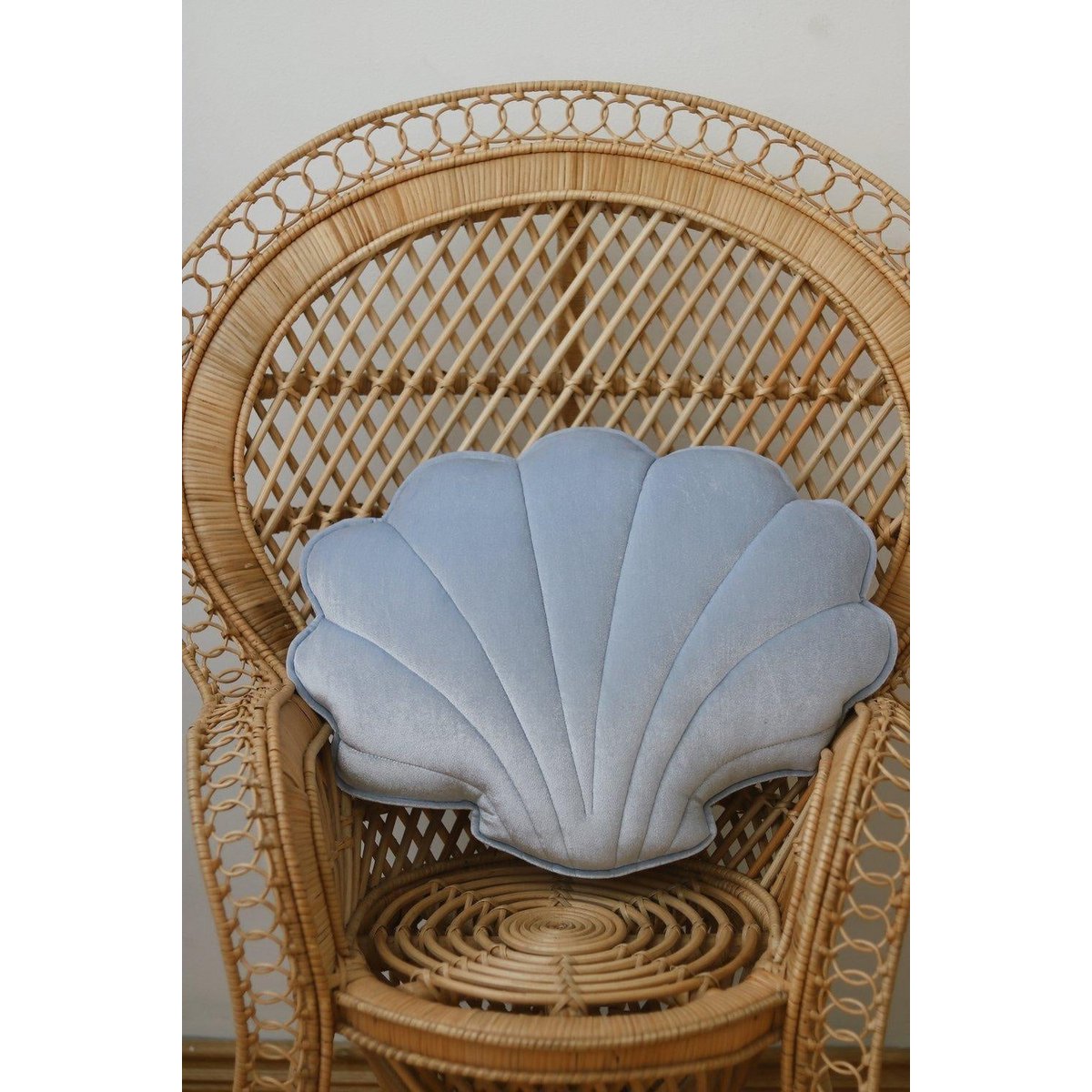 Spilvens Shell Velvet Blue Pearl